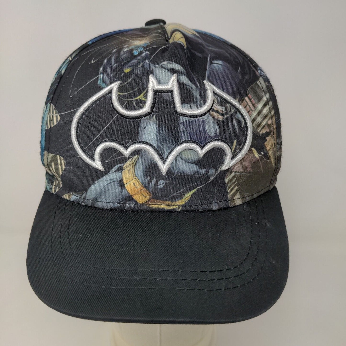 Batman Boy's Snapback Hat Multicolor S/M 4-7 Years All Over Print Embroidered