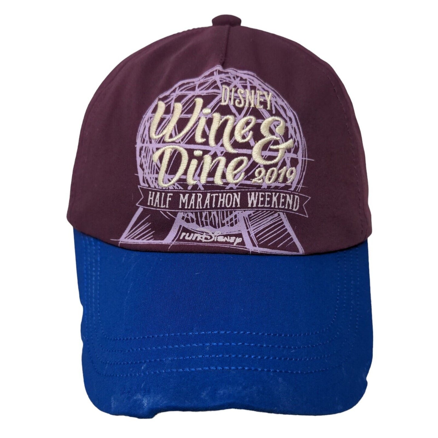 Disney Parks Men's Slideback Hat Multicolor Wine & Dine 2019 Distressed