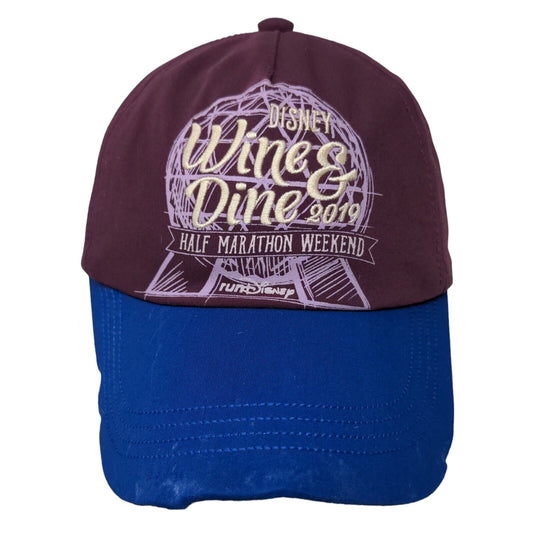 Disney Parks Men's Slideback Hat Multicolor Wine & Dine 2019 Distressed