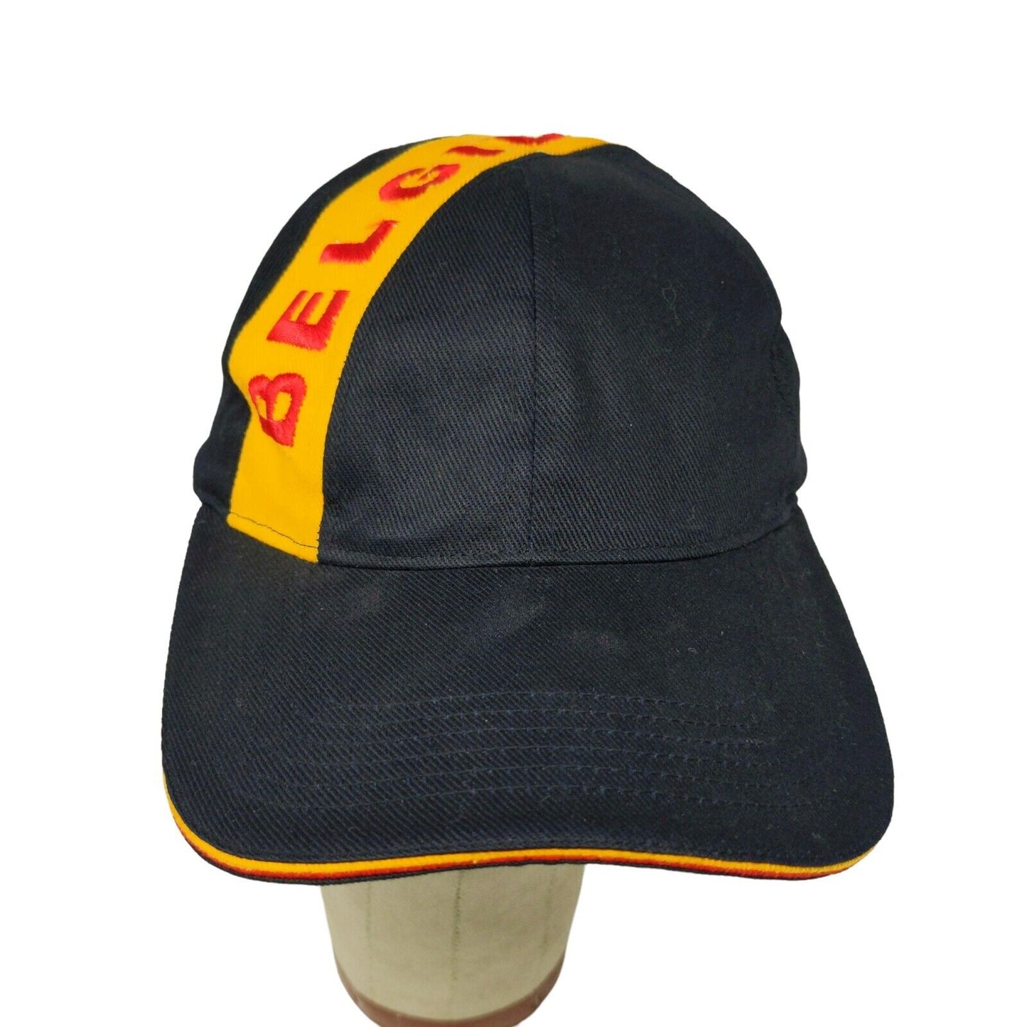 Belgium Flag Black Red Yellow Strap Back Hat Cap Embroidered Adjustable