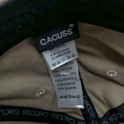 Cacuss Men's Slideback Hat Tan Size OS Patch Logo 100% Cotton