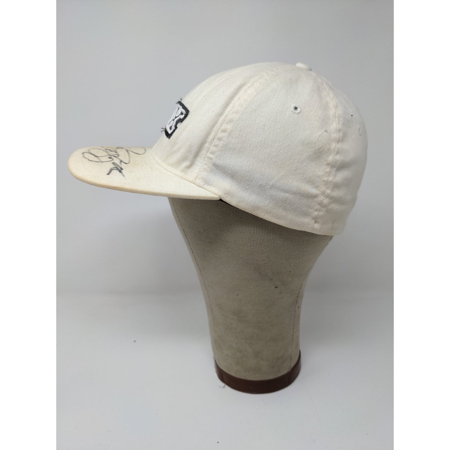 Fox Racing FlexFit Hat Embroidered Logo White SZ S/M Autographed Stains