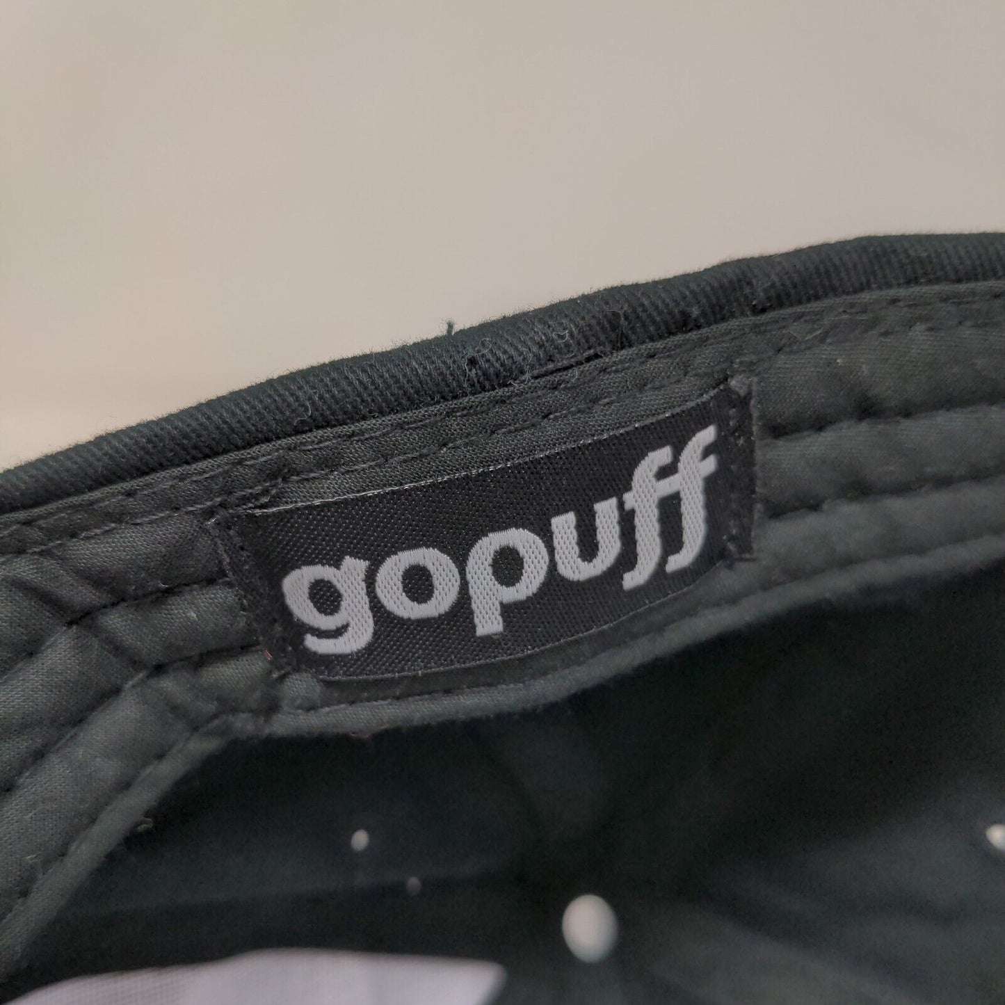 GoPuff Men's Slideback Hat Black Adjustable Embroidered Logo Delivery