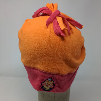 Dunkin' Donuts Men's Employee Fleece Beanie Hat Pink Orange Patch Logo