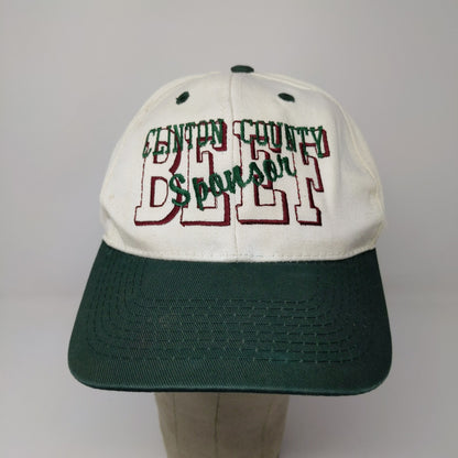 Toppers Clinton County BEEF Snapback Hat White Green Embroidered Text OSFA