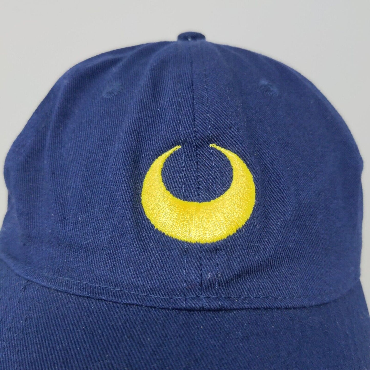 Sailor Moon Women's Strapback Hat Blue Embroidered Luna Moon Logo Anime Toei