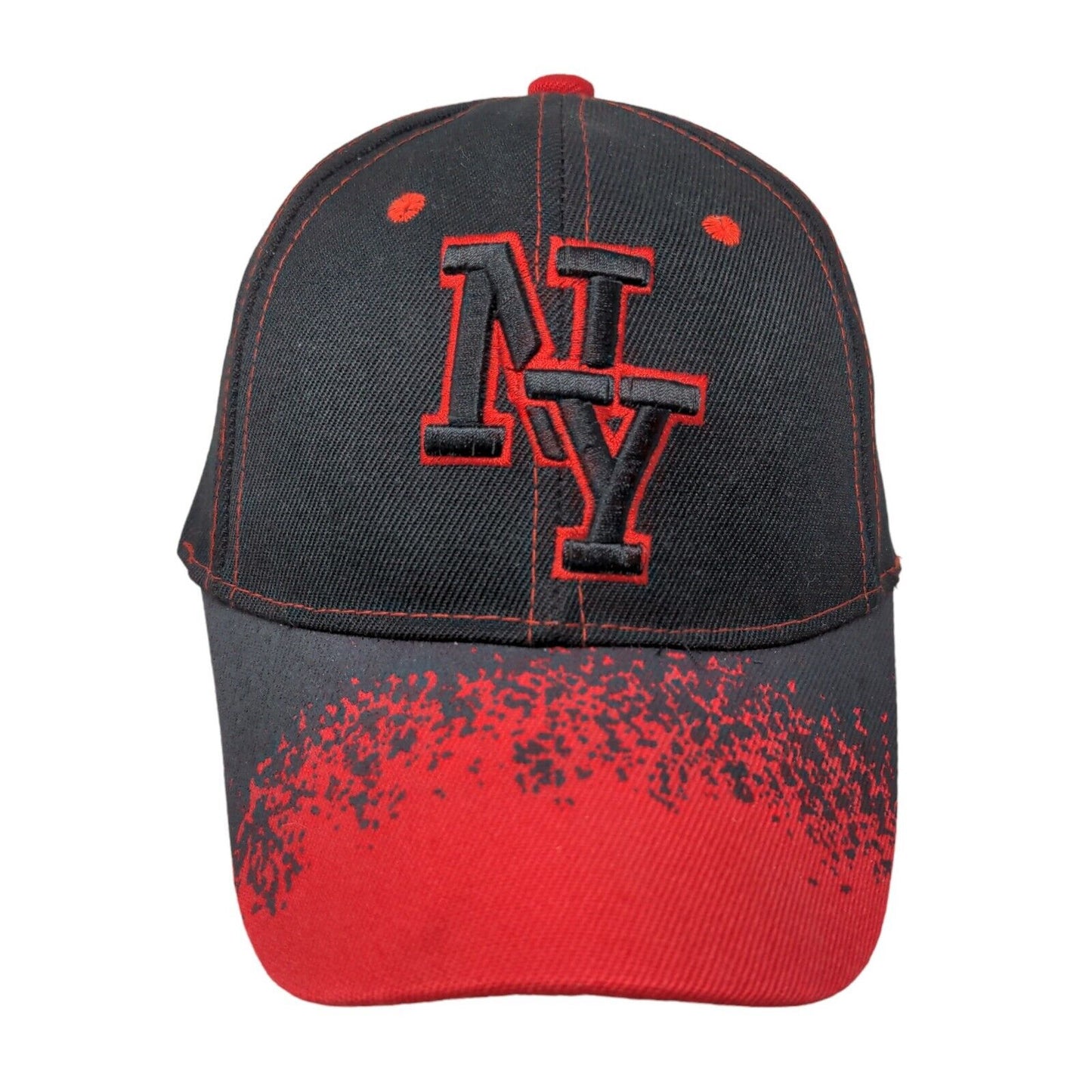 Unbranded Men's Strapback Hat Black Red Embroidered New York Logo