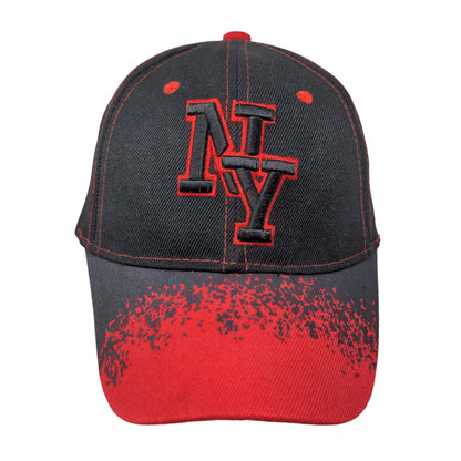 Unbranded Men's Strapback Hat Black Red Embroidered New York Logo