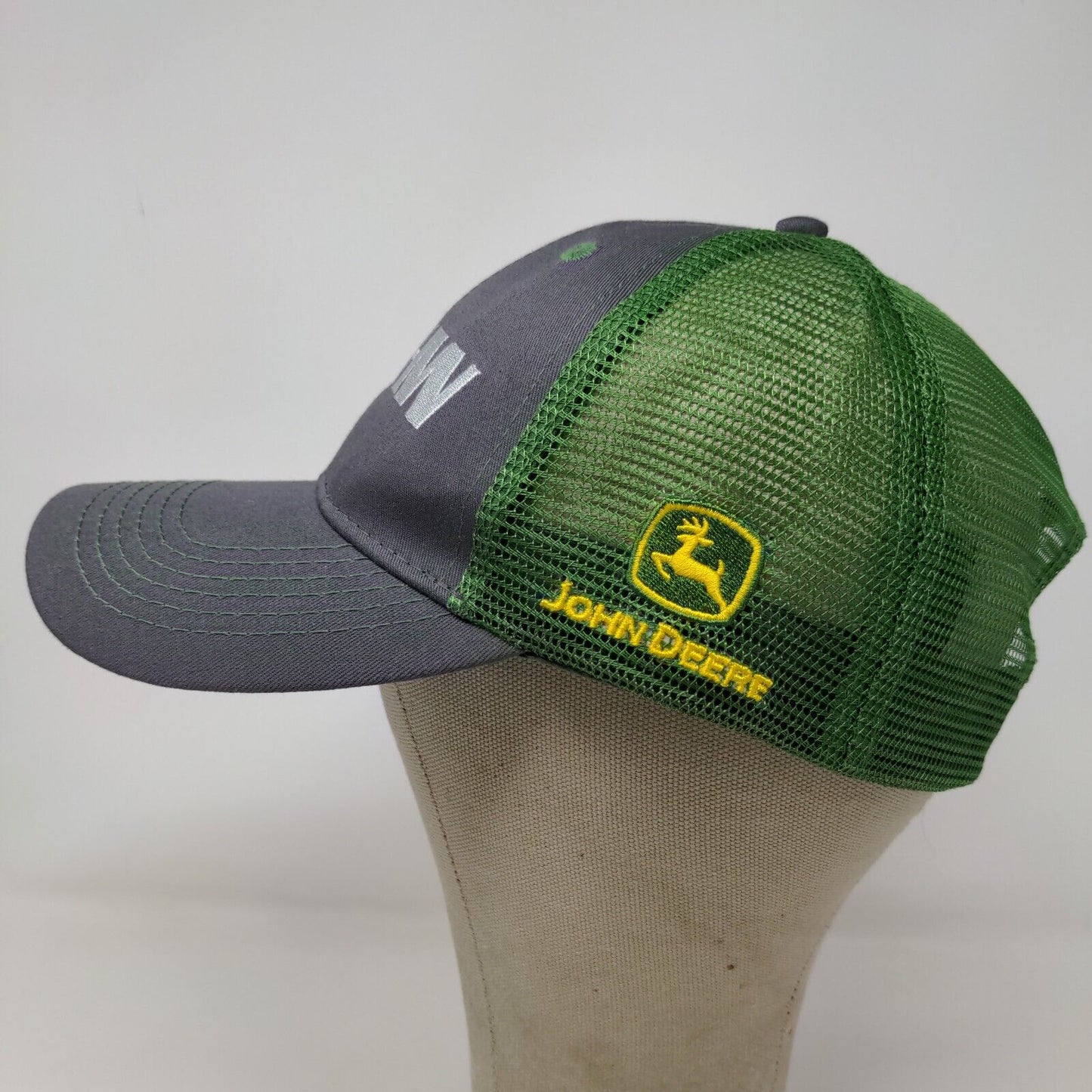 John Deere Men's Snapback Mesh Back Hat Green Gray OSFM Embroidered Logo