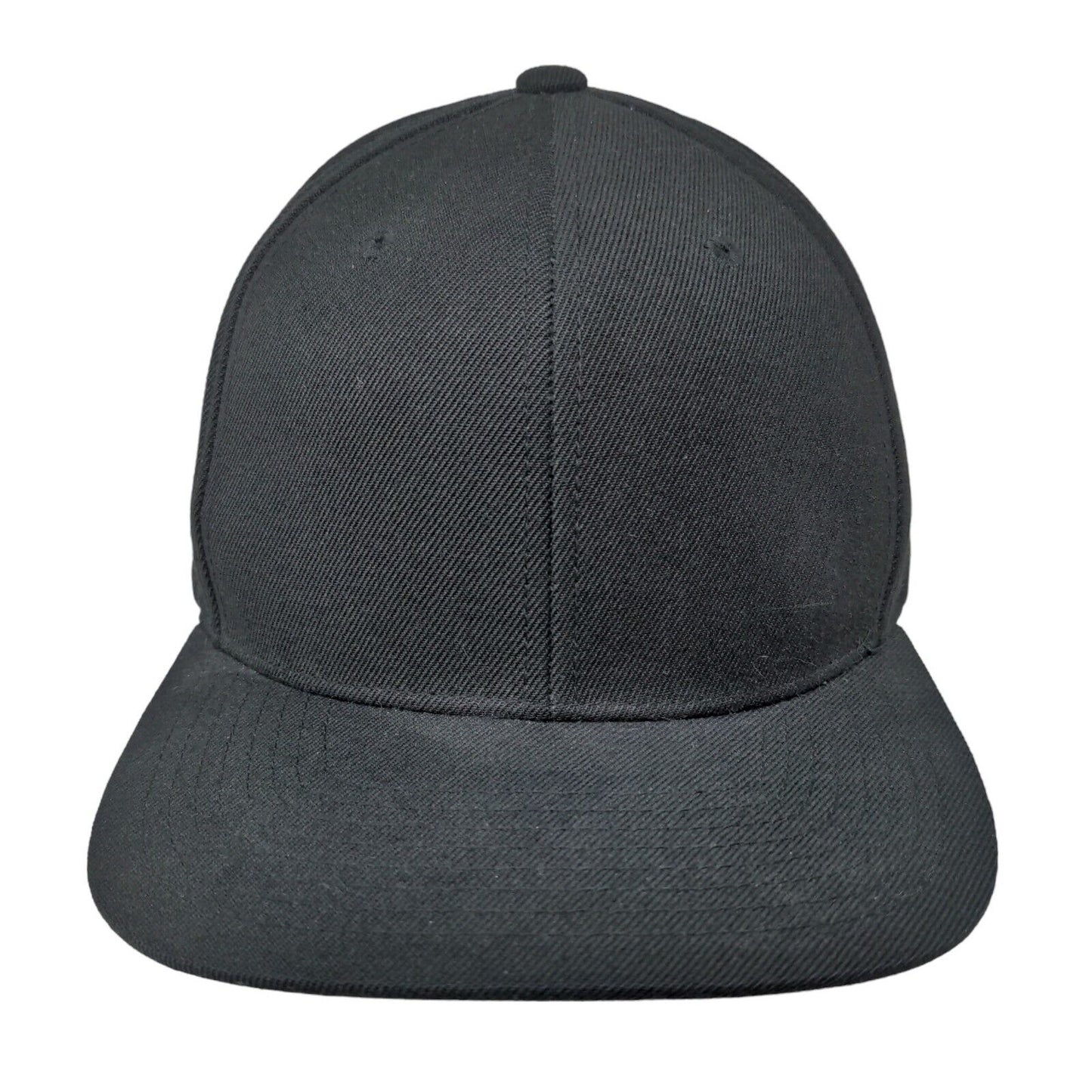 Yupoong Men's Snapback Hat Black Adjustable Blank Acrylic Wool Blend