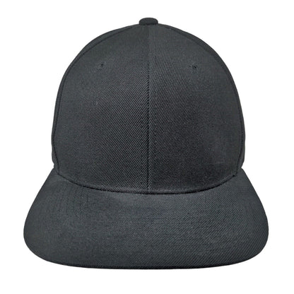 Yupoong Men's Snapback Hat Black Adjustable Blank Acrylic Wool Blend