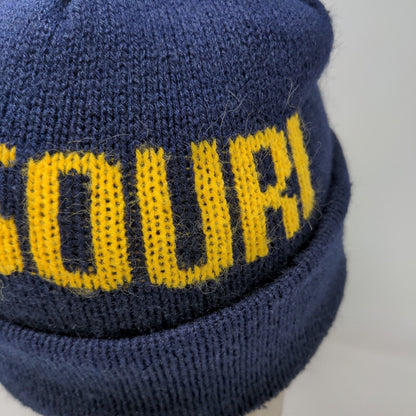 Unbranded Men's Missouri Tigers Knit Beanie Hat Cap Blue OSFA Spell Out