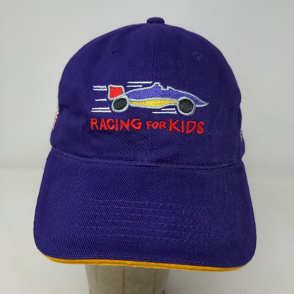 Racing for Kids Men's Strapback Hat Purple Yellow OSFA Embroidered Logo
