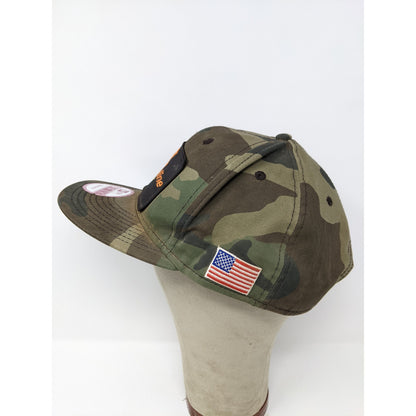 New Era 9Fifty Snapback Hat Fireline Media Adjustable Camo US Flag Patch OSFM