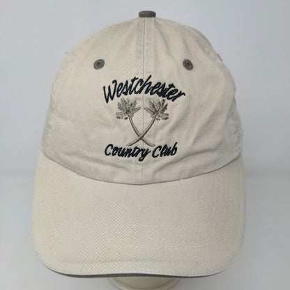 Westchester Country Club Men's Slideback Hat Tan Adjustable Embroidered Logo