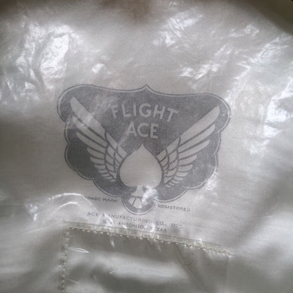 Flight Ace Men's Pilot Captain Hat White Size 7 1/4 Vintage Embroidered