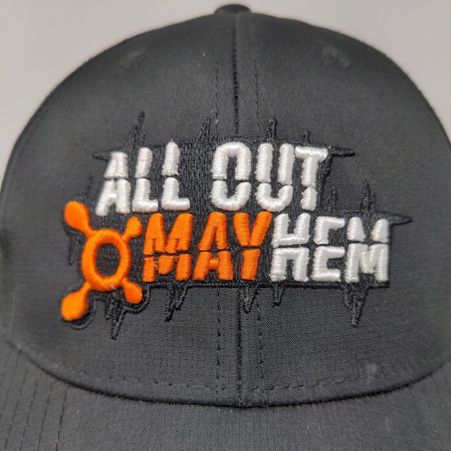 All Out Mayhem Men's Strapback Hat Black Adjustable Embroidered Logo