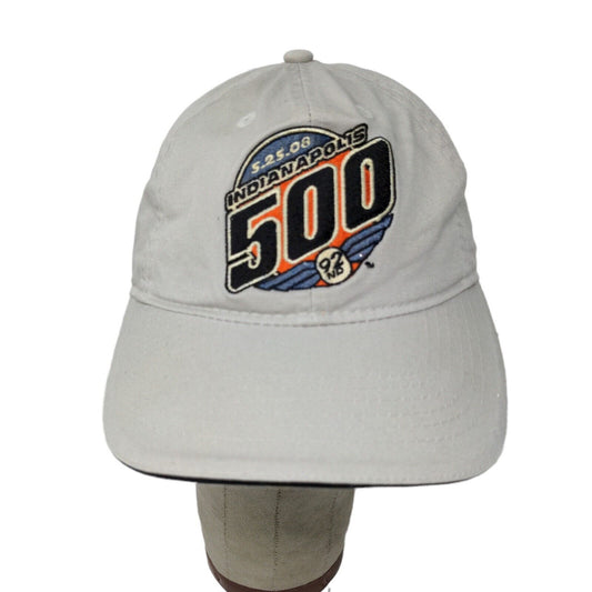 Reebok Mens 2008 Indianapolis Indy 500 Race Slideback Hat Begie Gray OSFA Logo