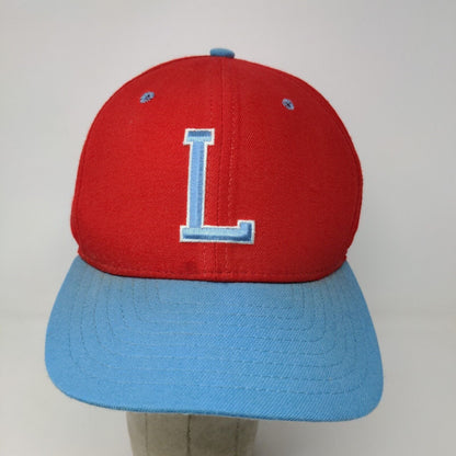 New Era Men's Snapback Hat Red Blue Size M/L Embroidered Logo Made USA
