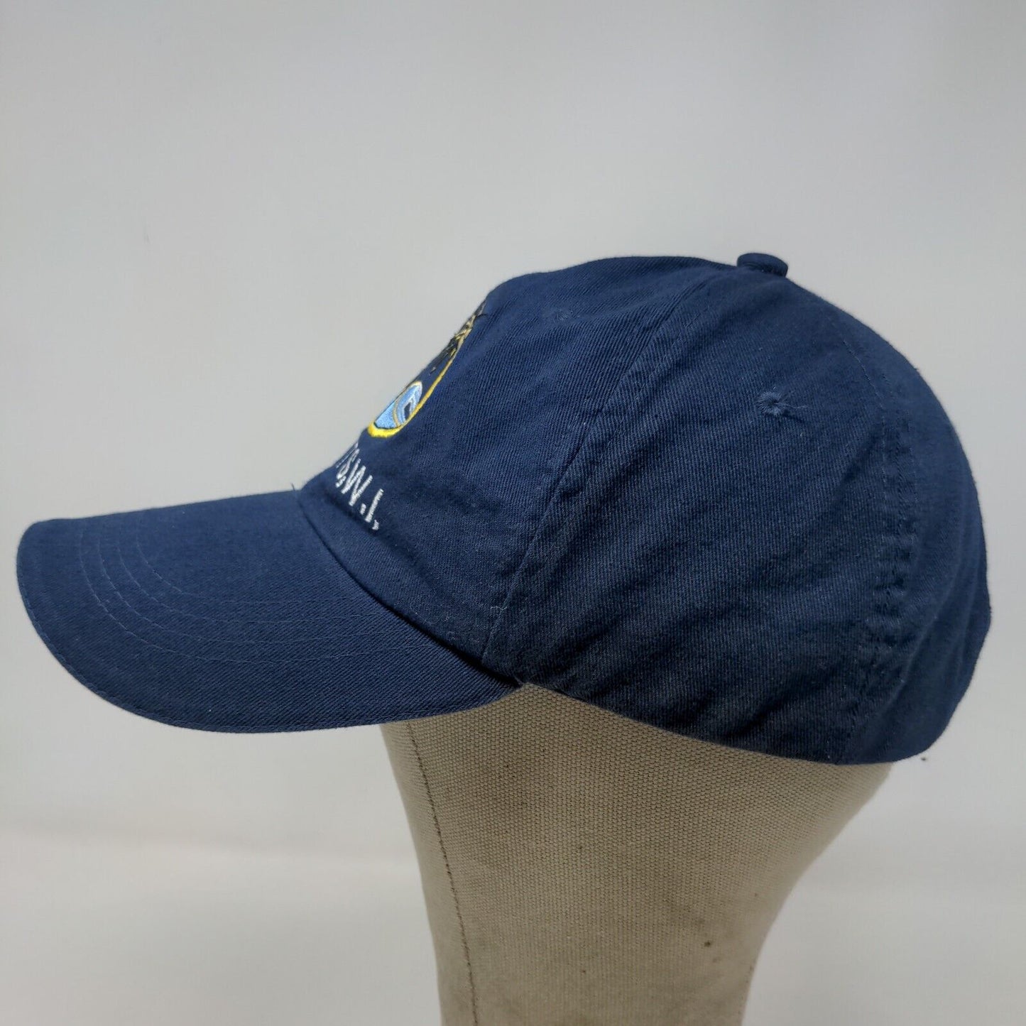 St. Kitts & Nevis Men's Strapback Hat Blue 58CM Embroidered Beach Logo