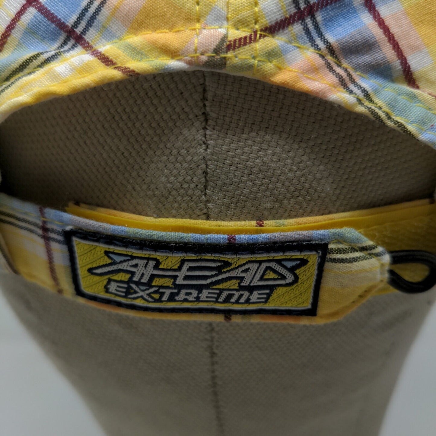 Ahead Extreme Mens State Dock Strapback Hat Adjustable Yellow Plaid