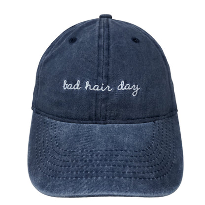 Unbranded Women's Slideback Hat Blue Adjustable Embroidered Bad Hair Day