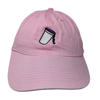 Newhattan Women's Slideback Hat Pink Size OSFA Embroidered Spilled Cup Logo