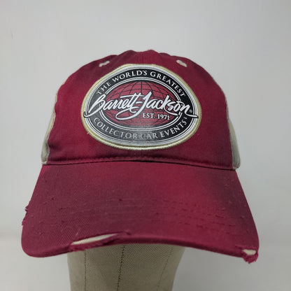 Barrett Jackson Men's Slideback Hat Cap Red Tan Adjustable Embroidered