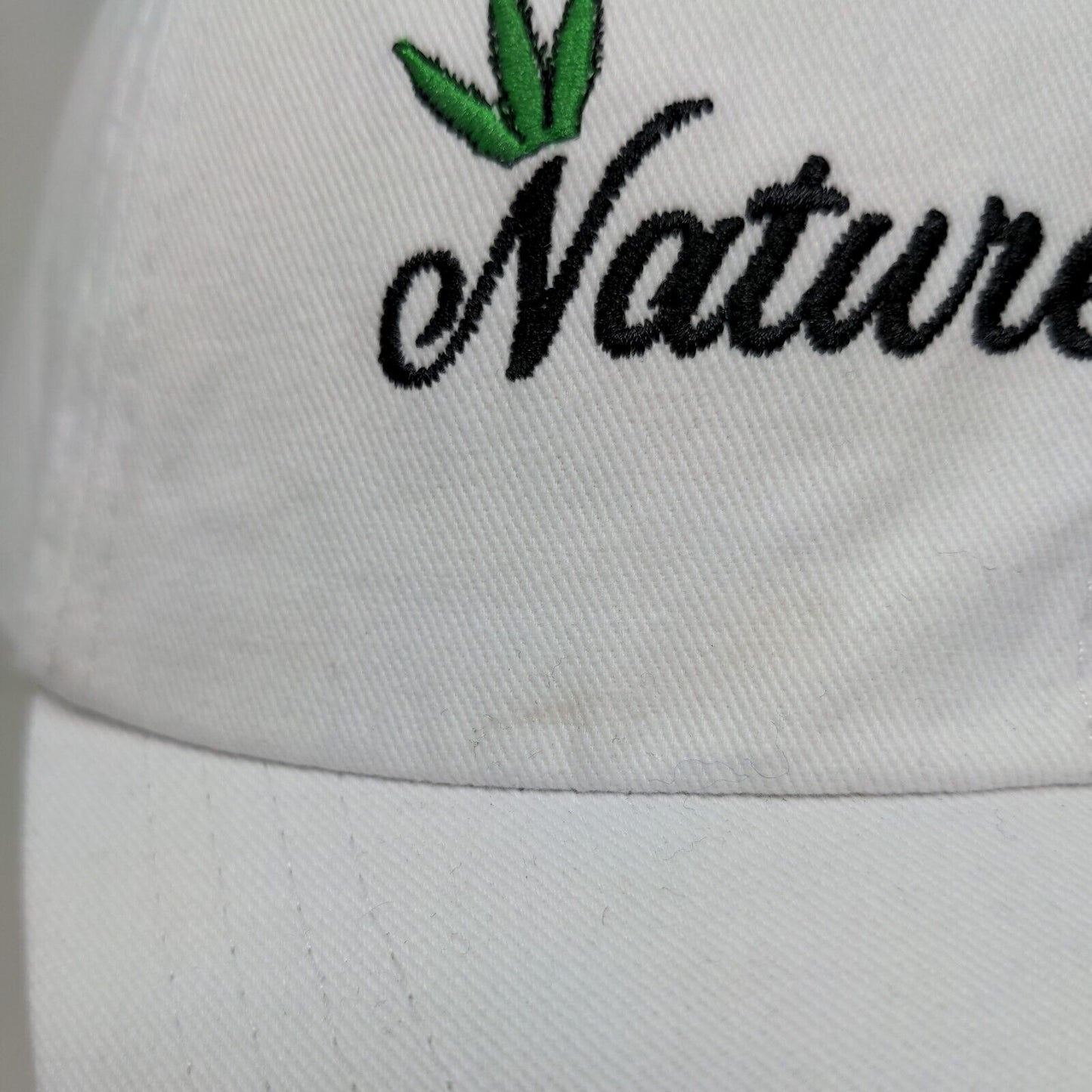 Unbranded Men's Slideback Hat White Adjustable Embroidered Logo Nature's Edge