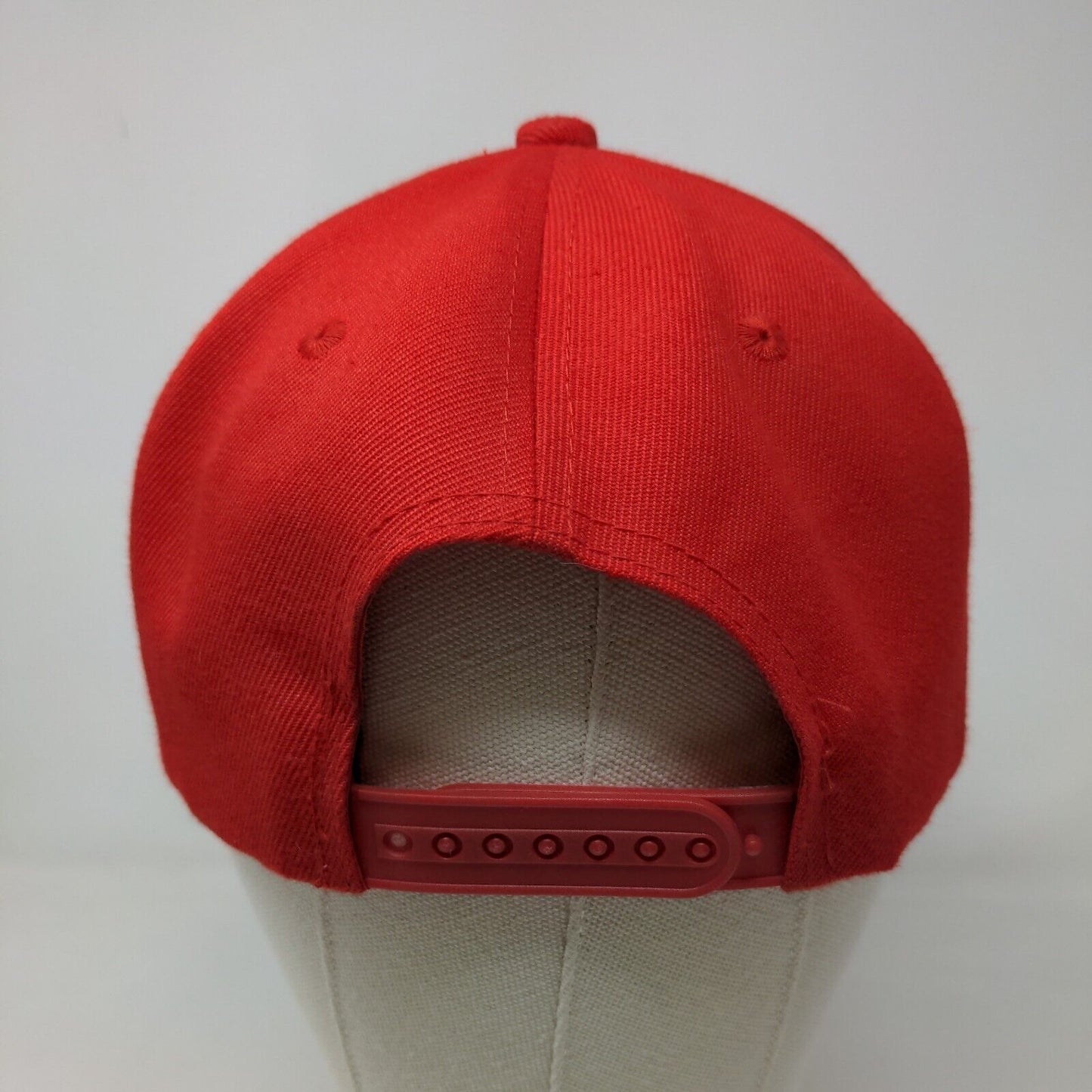 Unbranded Men's Snapback Hat Red Embroidered Logo Depoe Bay Oregon