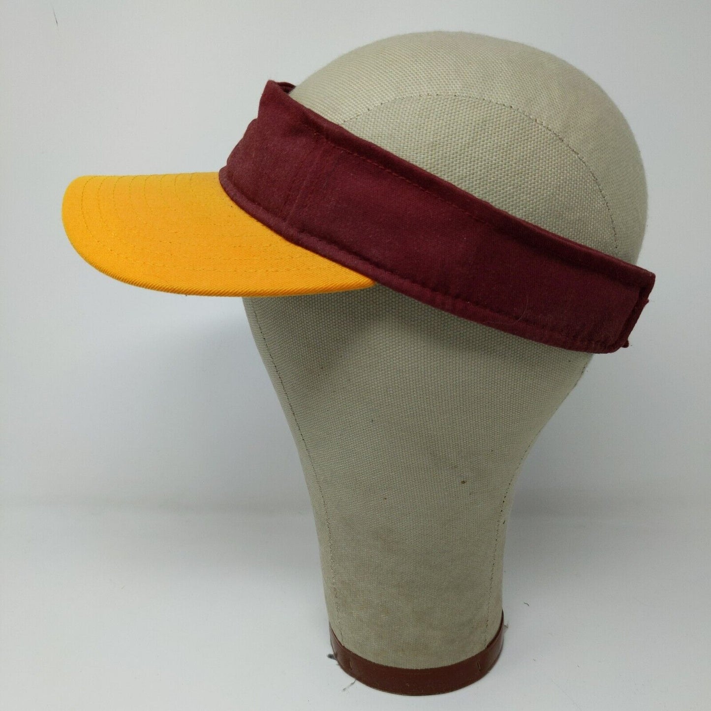 DeLong Strapback Sun Visor Hat Red & Yellow Embroidered Logo MC