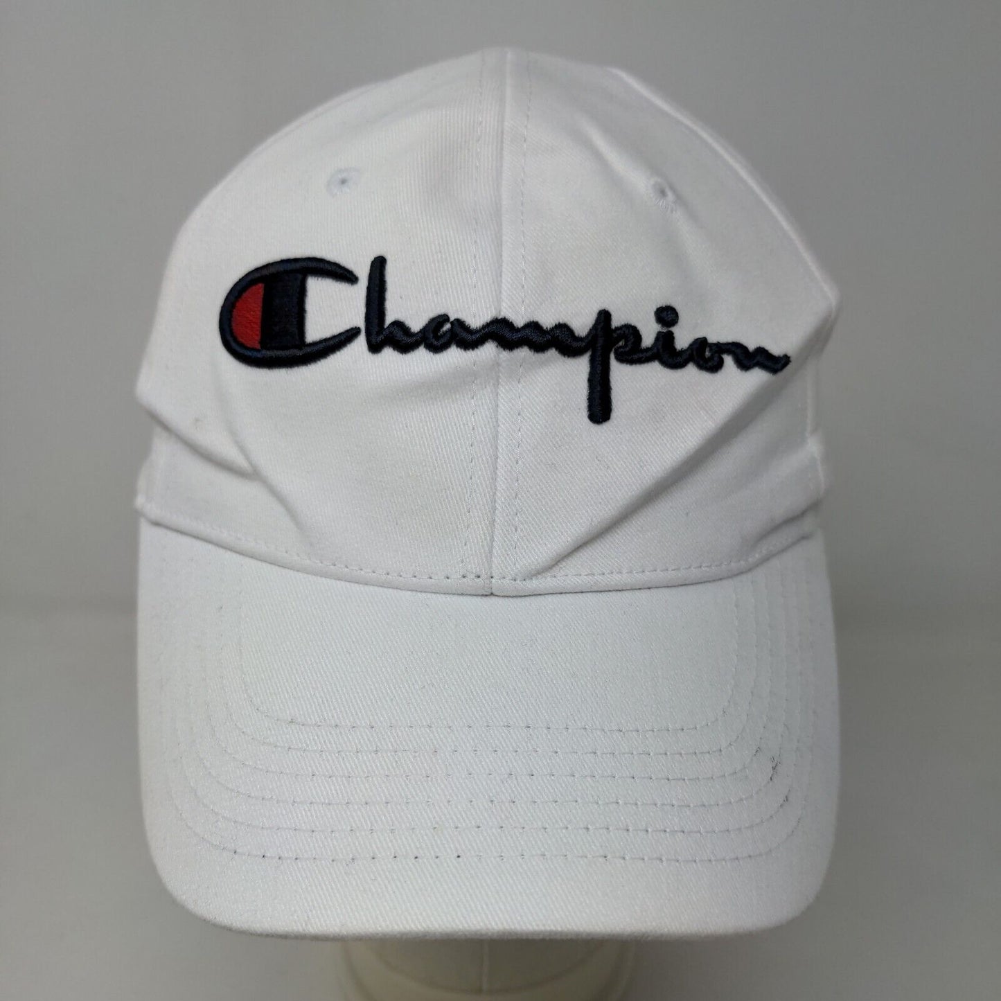 Champion Men's Slideback Hat White Size OSFM Embroidered Big Logo Cotton