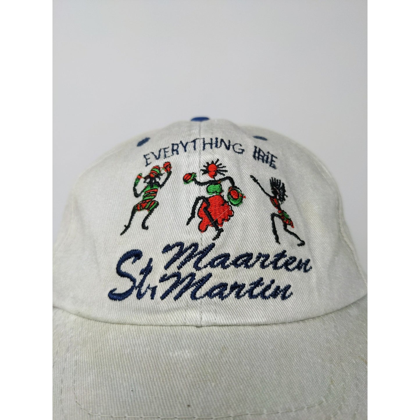 St Maarten Martin Tourist Strapback Hat Embroidered Spell Out Dancing SEE DESC