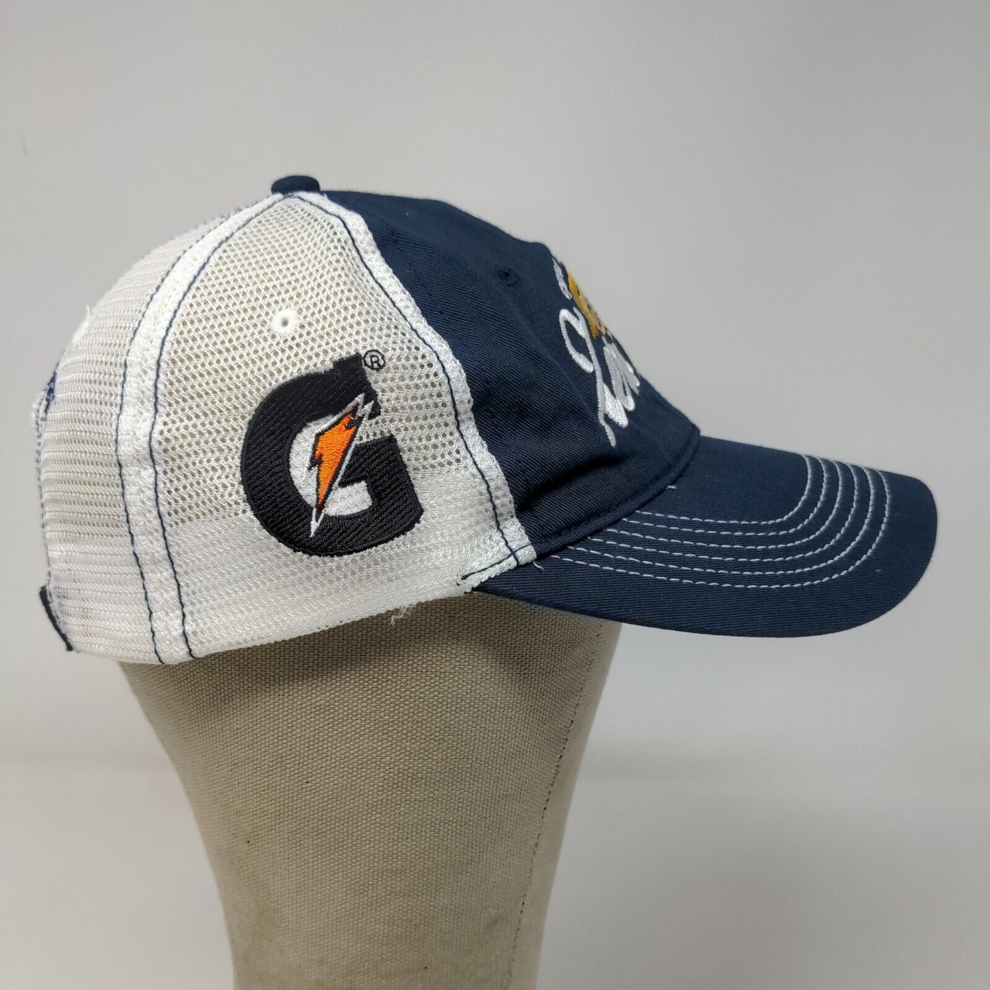 District Men's Zero Zone Gold Club Strapback Mesh Back Hat Blue White Gatorade