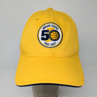 Indiana Pacers Mens Strapback 50th Anniversary Hat Embroidered Yellow Adjusted