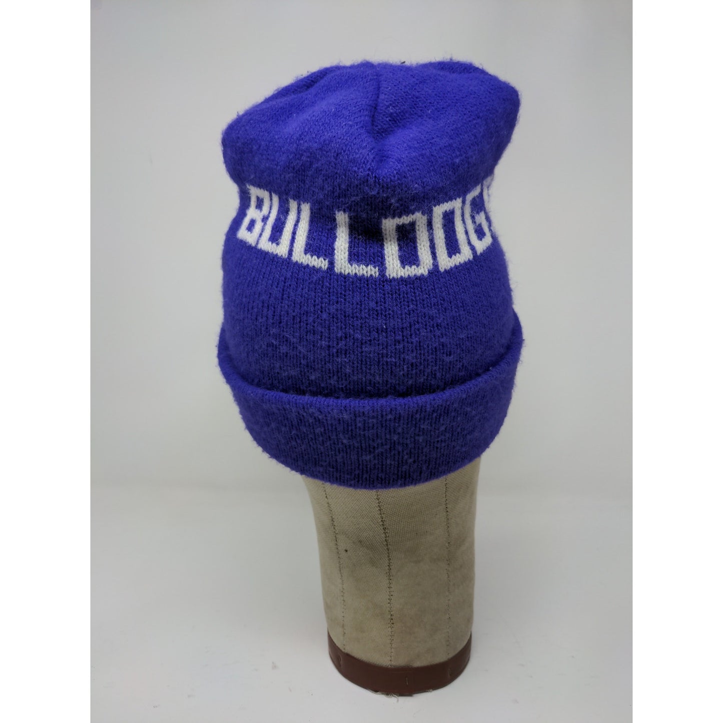 Bulldogs Knit Ski Cap Beanie Hat Purple Toboggan Cap Spell Out