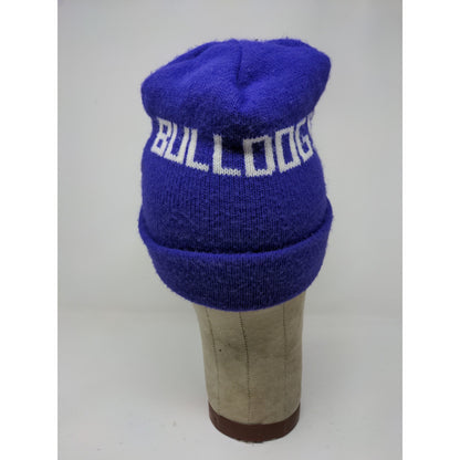 Bulldogs Knit Ski Cap Beanie Hat Purple Toboggan Cap Spell Out