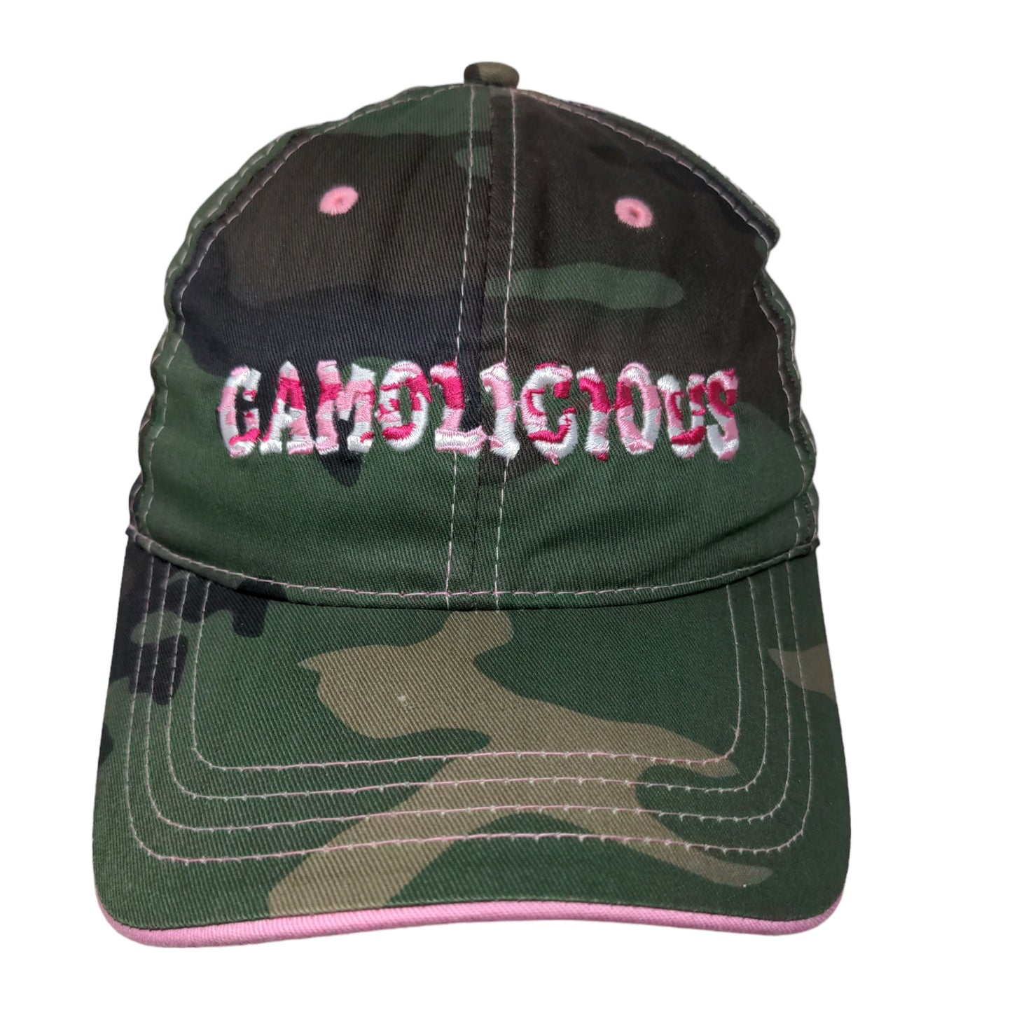 Paramount Outdoors Women's Strapback Hat Green Camo OSFA Camolicious Logo