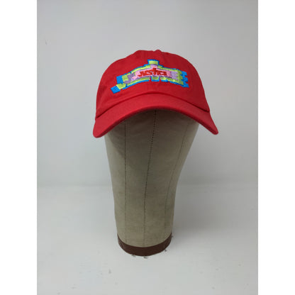 Justice Red Embroidered Logo Slideback Hat Red 100% Cotton Logo