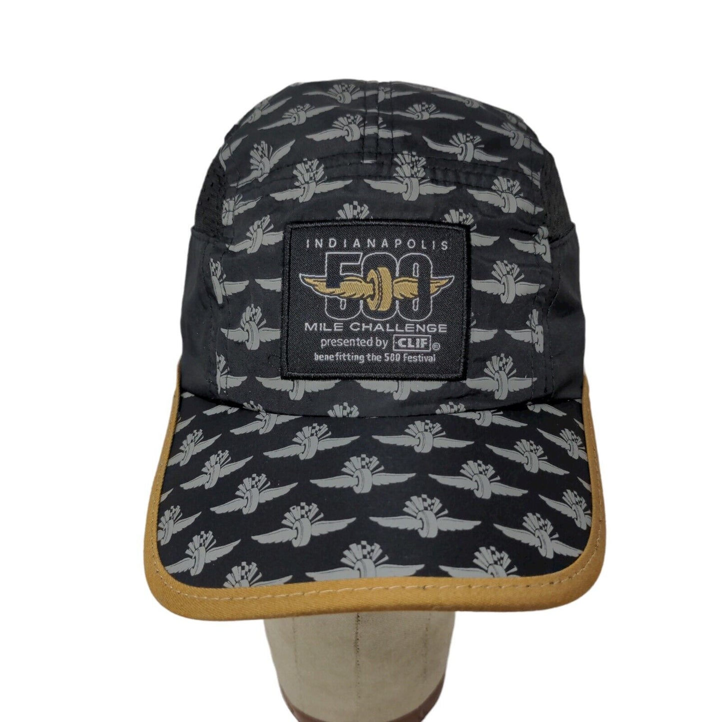 Indianapolis 500 Mile Challenge Strapback Hat with Mesh Sides Black