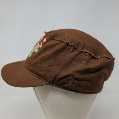 Unbranded Women's Cadet Cap Brown Size OSFA 100% Cotton Rhinestone Bird Logo