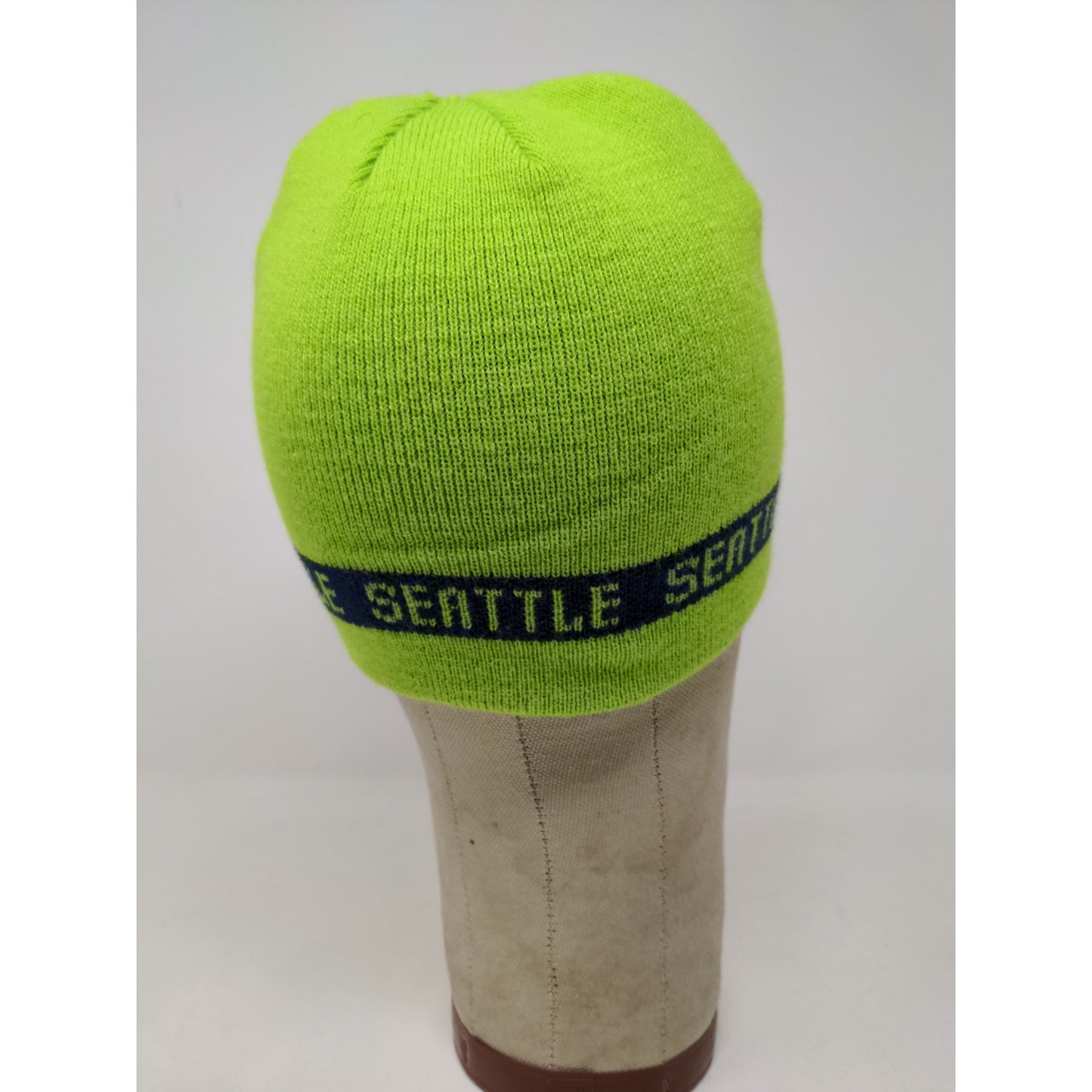 Seattle Men's Knit 100% Acrylic Beanie Hat Green OSFA Spell Out