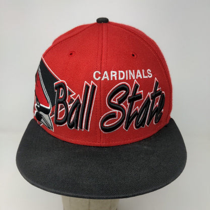 47 Brand Men's Ball State Cardinals Snapback Hat Red Black OS Embroidered Logo