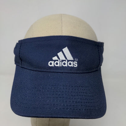 Adidas Men's Strapback Sun Visor Cap Hat Blue Adjustable Embroidered Logo