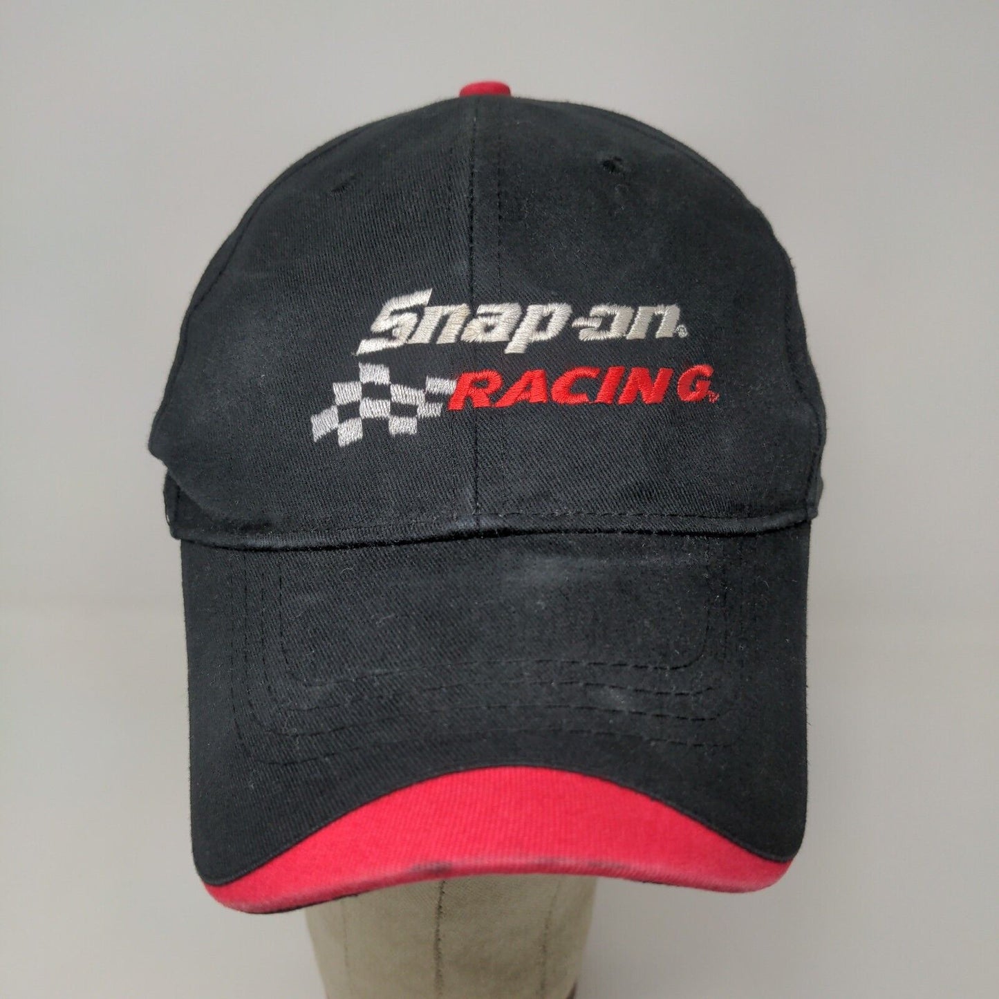 Snap On Racing Hit Wear Black Red Hat Cap Adjustable Embroidered 100 Cotton OSFA