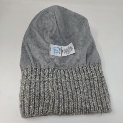 Time & Tru Women's Knit Beanie Hat Gray Tan One Size Fleece Lined