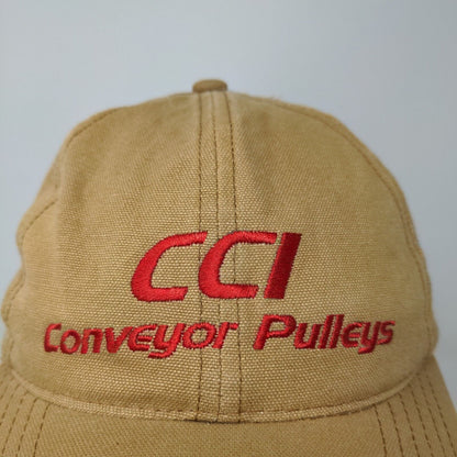 CCI Conveyor Pulleys Men's Slideback Hat Tan Embroidered Logo