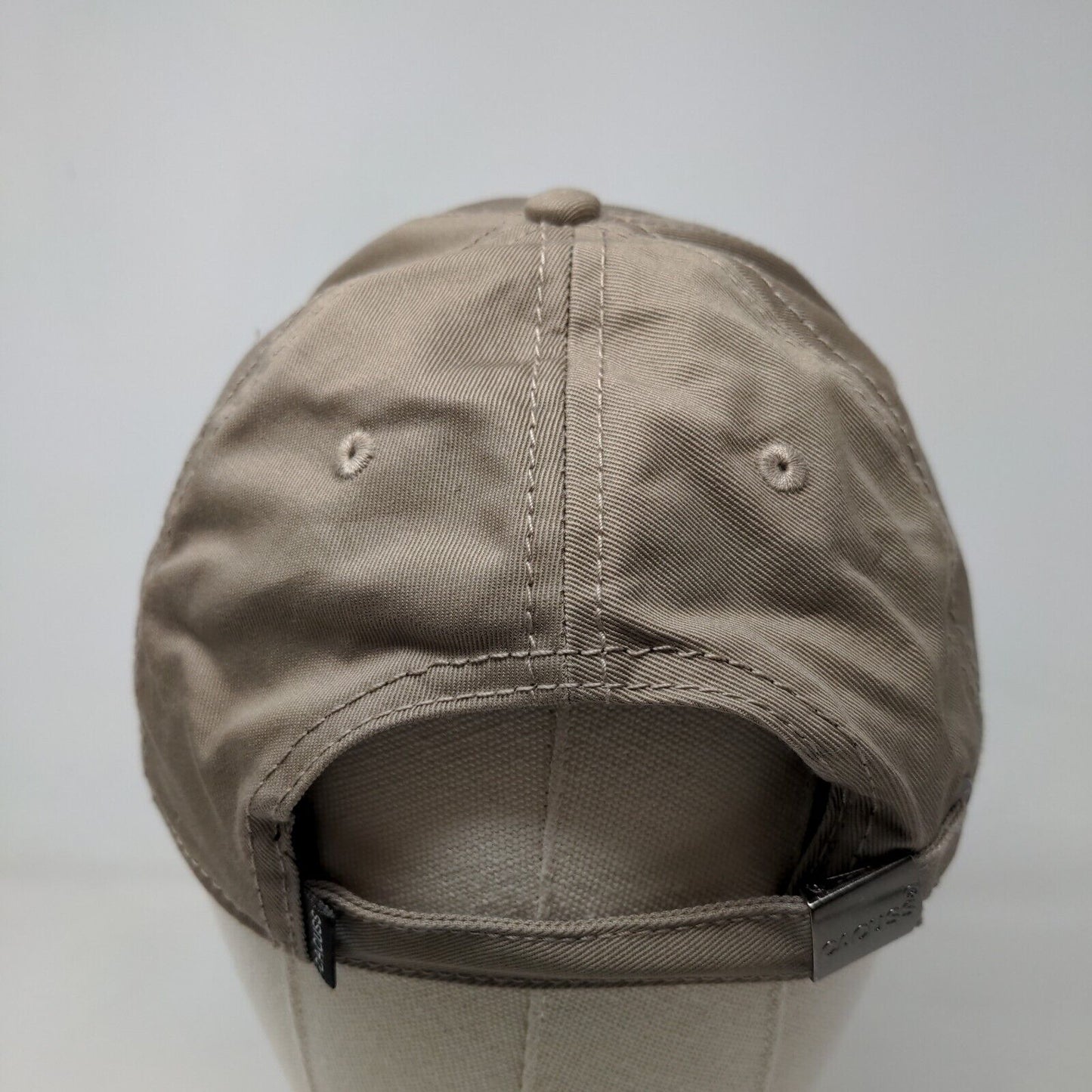 Cacuss Men's Slideback Hat Tan Size OS Patch Logo 100% Cotton