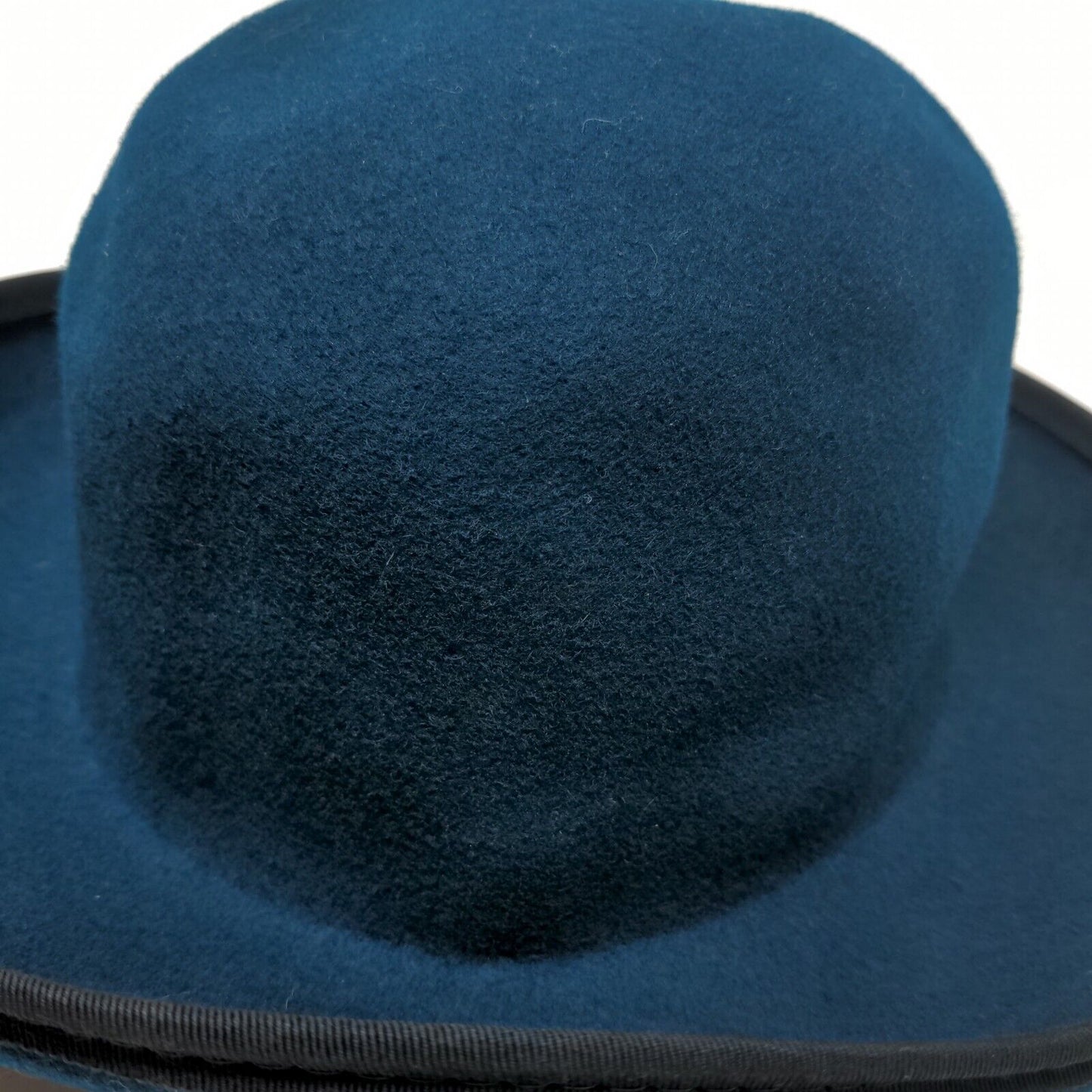 Bollman Hat Co Women's Doeskin Felt Bowler Derby Hat Blue 100% Wool