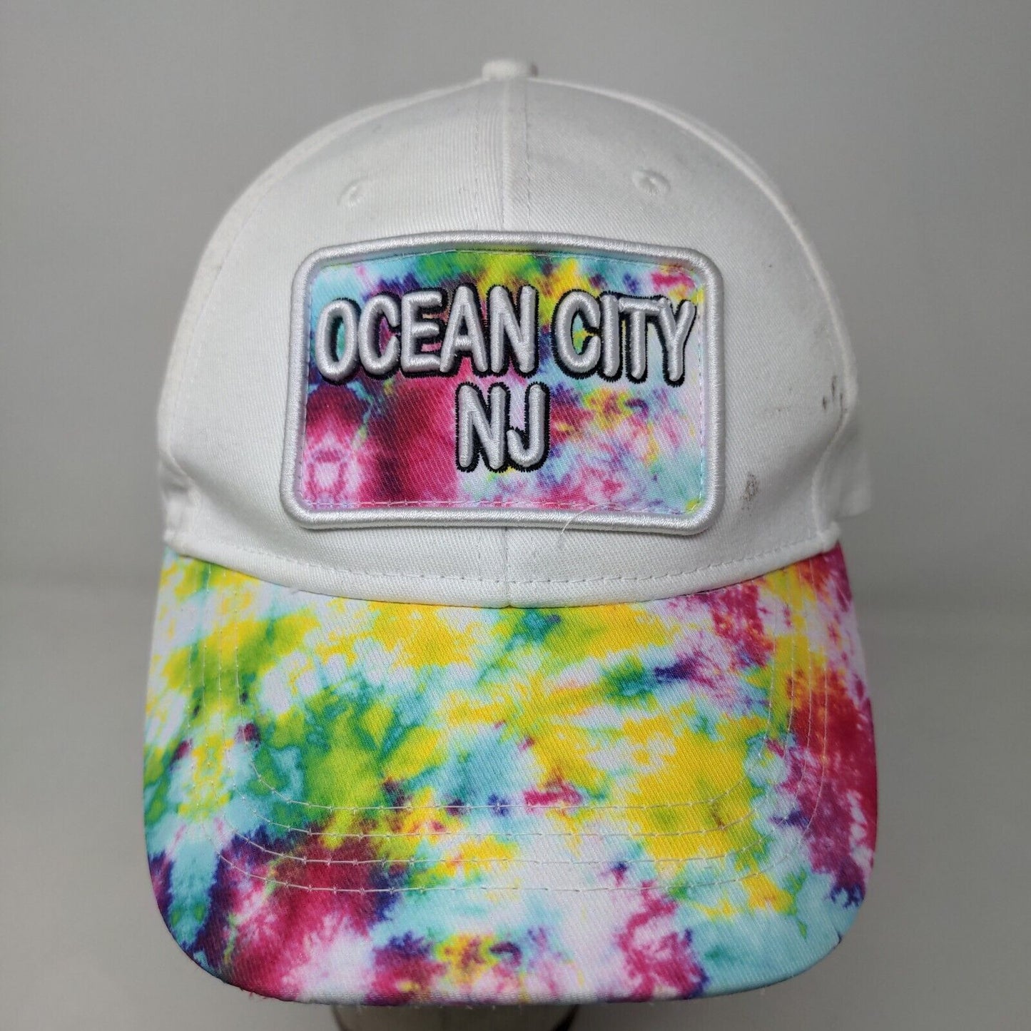 Lucky 7 USA Men's Strapback Hat White Adjustable Ocean City New Jersey